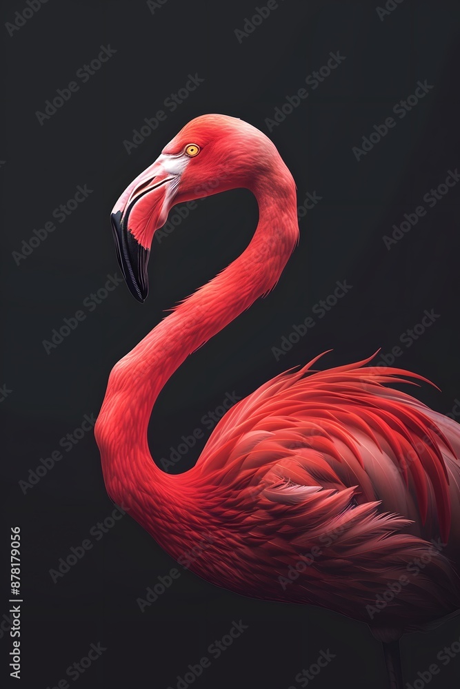 Obraz premium Flamingo Texture: Wild Birds on Solid Background