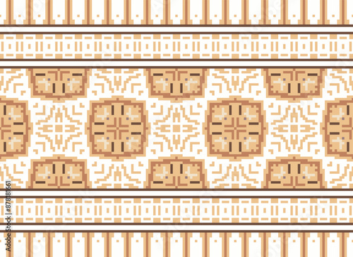 Pixel Geometric traditional ethnic pattern Ikat seamless pattern border abstract design for fabric print cloth dress carpet curtains and sarong Aztec African Indian Indonesian