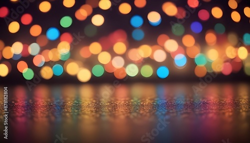 Blurred background of colorful bokeh lights. photo