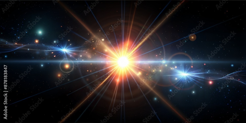 abstract space background with stars and shining lights, illustration, design abstract space background with stars and shining lights, illustration, design