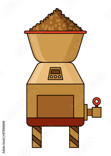 Brewery. Vintage brewing machine concept. Beer making process equipment, machinery symbol suitable for game asset, infographic or book print. Isolated vector illustration