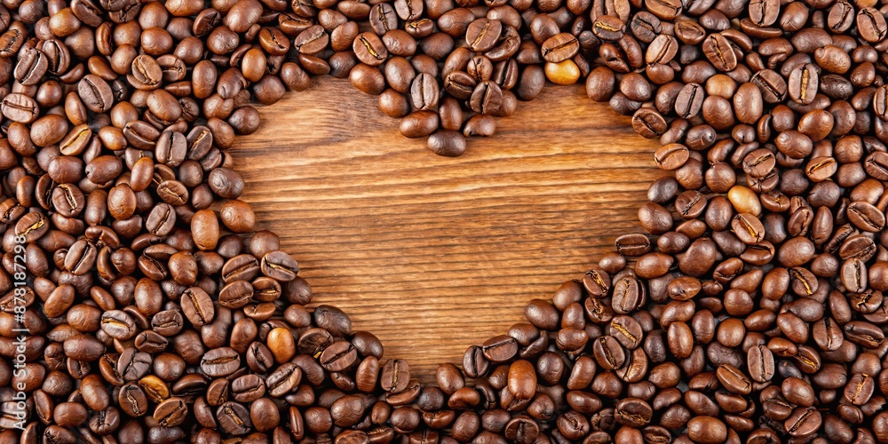 Coffee bean heart representing love and Valentine's Day lifestyle, coffee, bean, heart, love, valentine's day, concept Coffee bean heart representing love and Valentine's Day lifestyle, coffee, bean, heart, love, valentine's day, concept
