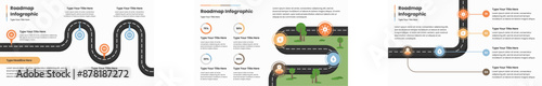 Road maps Infographic Template Design