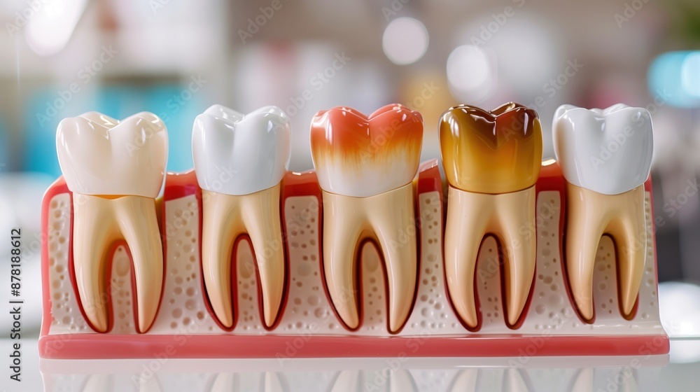 Dental Health Education Model Showing Different Tooth Conditions Stock ...