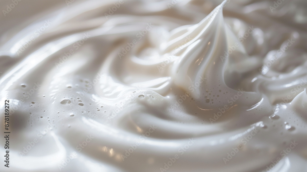 A close shot of the milk foam circulating in the latte frother, its movements primed to create artistic patterns on the coffee. A close shot of the milk foam circulating in the latte frother, its movements primed to create artistic patterns on the coffee.