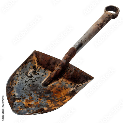 rusty shovel, PNG image, isolated photo