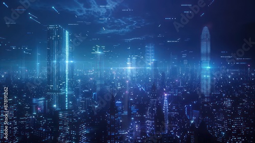 A cyberpunk cityscape with neon lights and a foggy atmosphere © saifur
