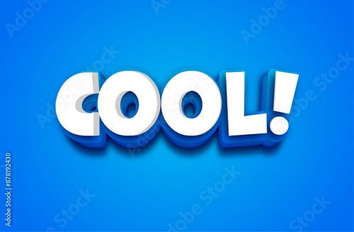 vector word "cool". 3d word "cool" on a blue background