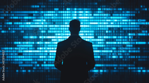 Financial expert decoding encrypted files showing political bribes, expertise, cyber investigation