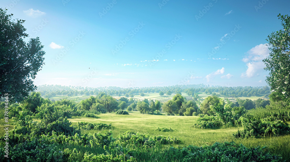 Naklejka premium Tranquil Verdant Battlefield of Yesteryear