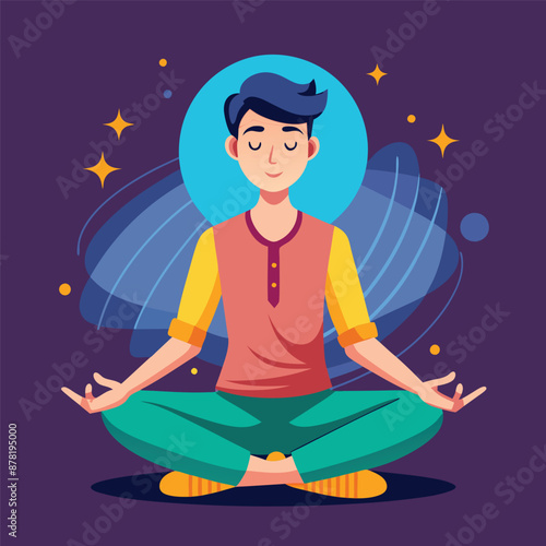 a man is meditating