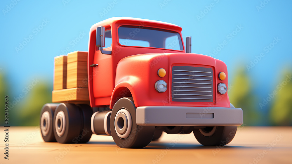 Fototapeta premium Hand drawn cartoon truck illustration