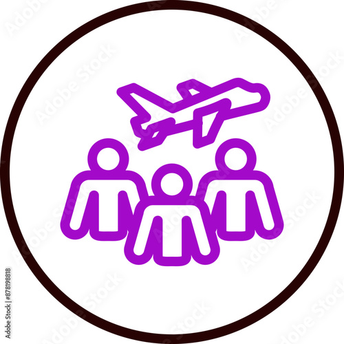 Group Travel Vector Line Purple Circle Black
