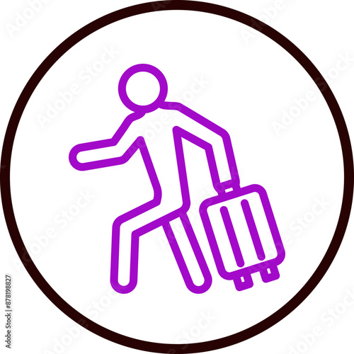 Solo Travel Vector Line Purple Circle Black