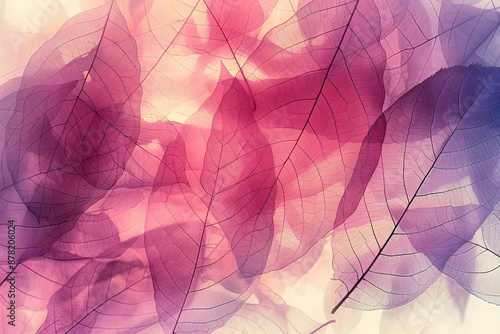 Abstract Vibrant Leaves in Red and Purple Hues - Ideal for Print, Poster, and Background Design