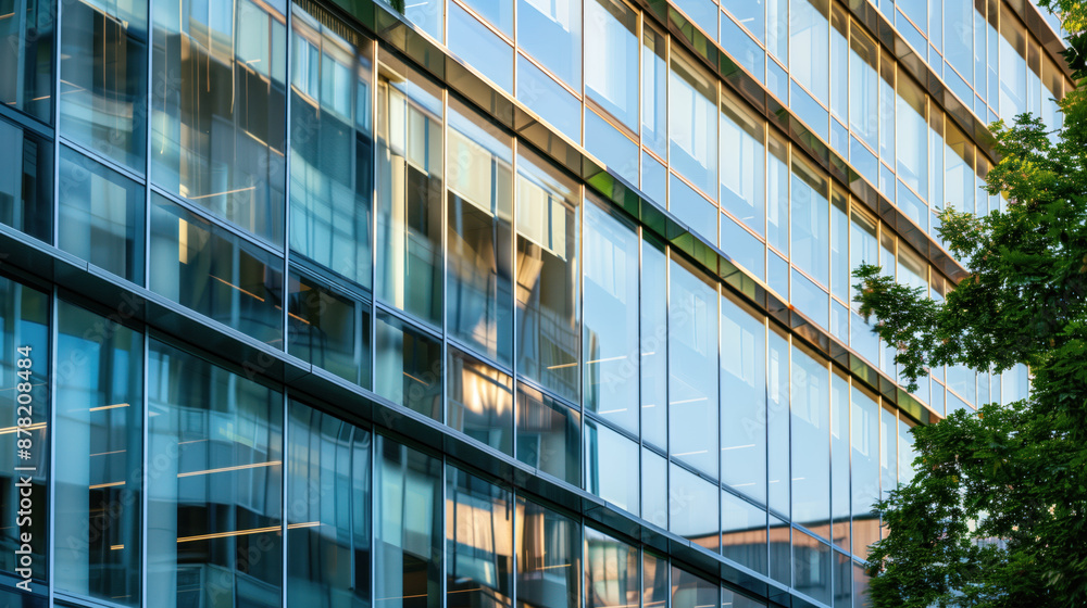 Contemporary glass facade in an urban setting Contemporary glass facade in an urban setting