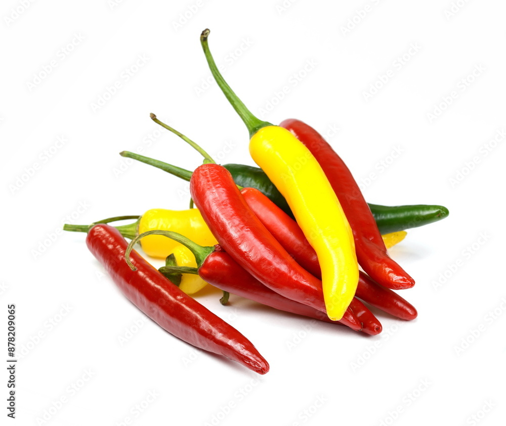 Close-up of different coloured chillies Close-up of different coloured chillies