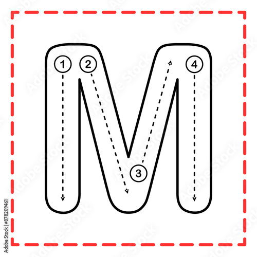tracing alphabet m illustration