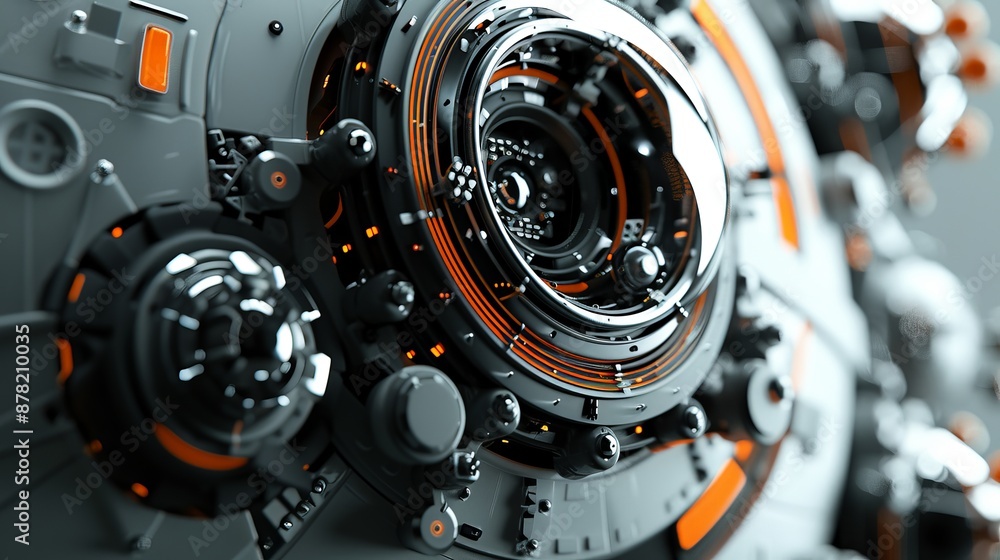 Fototapeta premium Close-Up of Futuristic Machine Gear