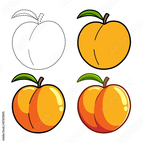 nectarine set illustration