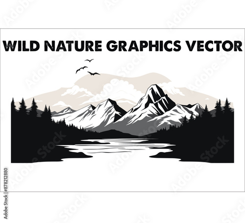 Wild Nature Art,
 Forest Vector, 
Wildlife Illustration, 
Jungle Design, 
Wilderness Graphic,
 Nature Vector, 
Animal Vector,
 Wild Animals Art, 
Mountain Vector,
 Adventure Illustration,
 Wildlife Sc photo