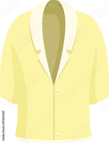 Yellow shirt featuring buttons down the front and large collar, perfect for business attire or professional settings