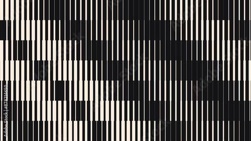 Line Halftone Gradient Effect Pattern. Vertical Straight Lines Background. Black and White Abstract Texture with Parallel Stripes Thick to Thin. Vector Illustration.
