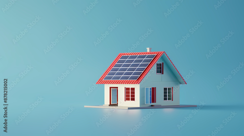 Model of a house with solar panels Model of a house with solar panels