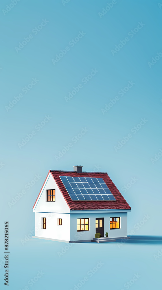 Model of a house with solar panels Model of a house with solar panels