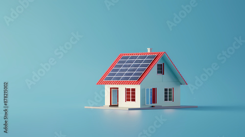 Wallpaper Mural Model of a house with solar panels Torontodigital.ca