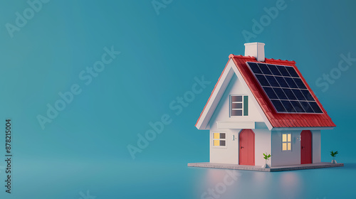 Wallpaper Mural Model of a house with solar panels Torontodigital.ca