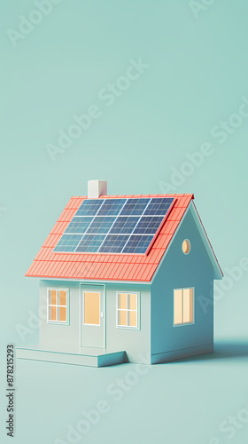 Wallpaper Mural Model of a house with solar panels Torontodigital.ca