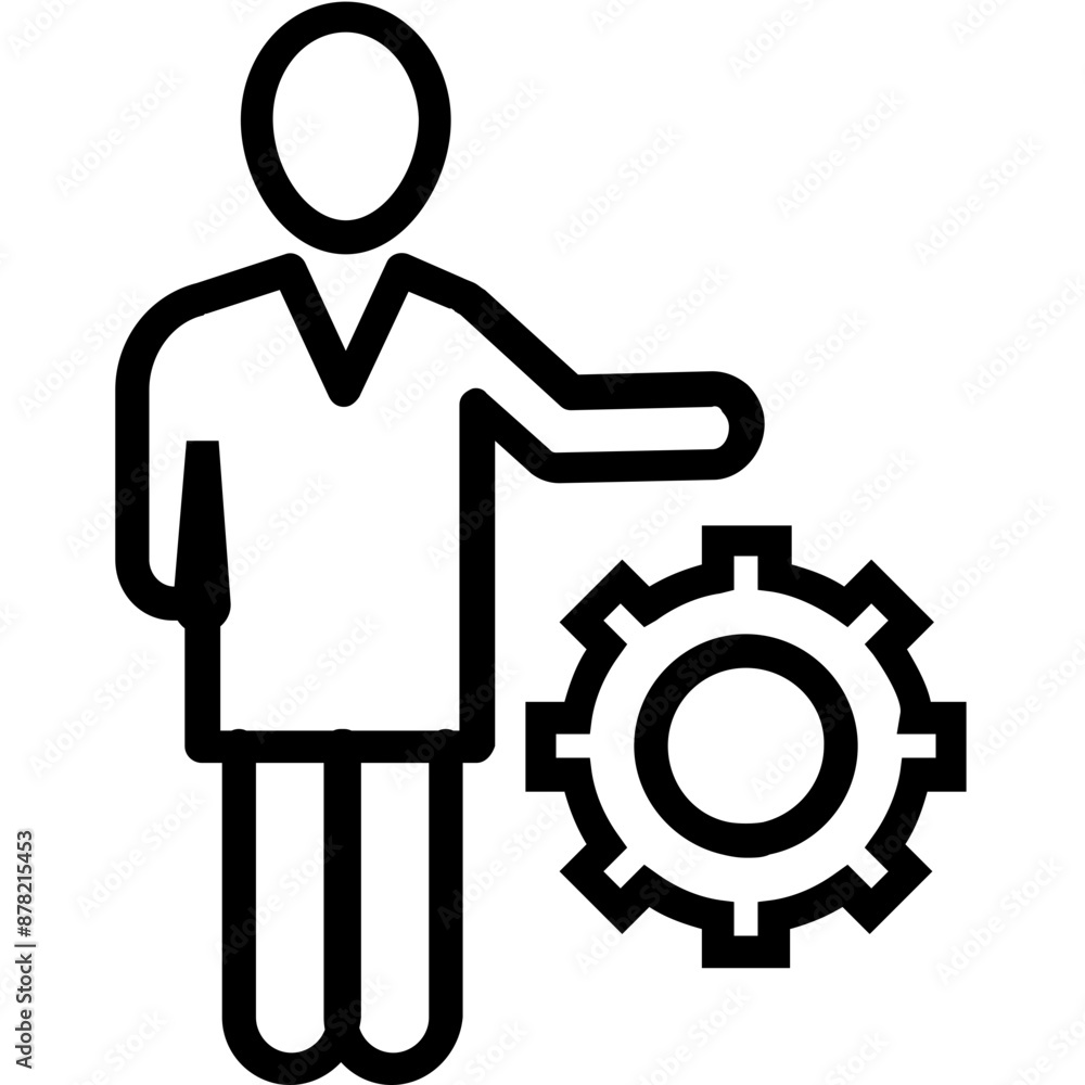 Business Solution vector icon in outline style Business Solution vector icon in outline style