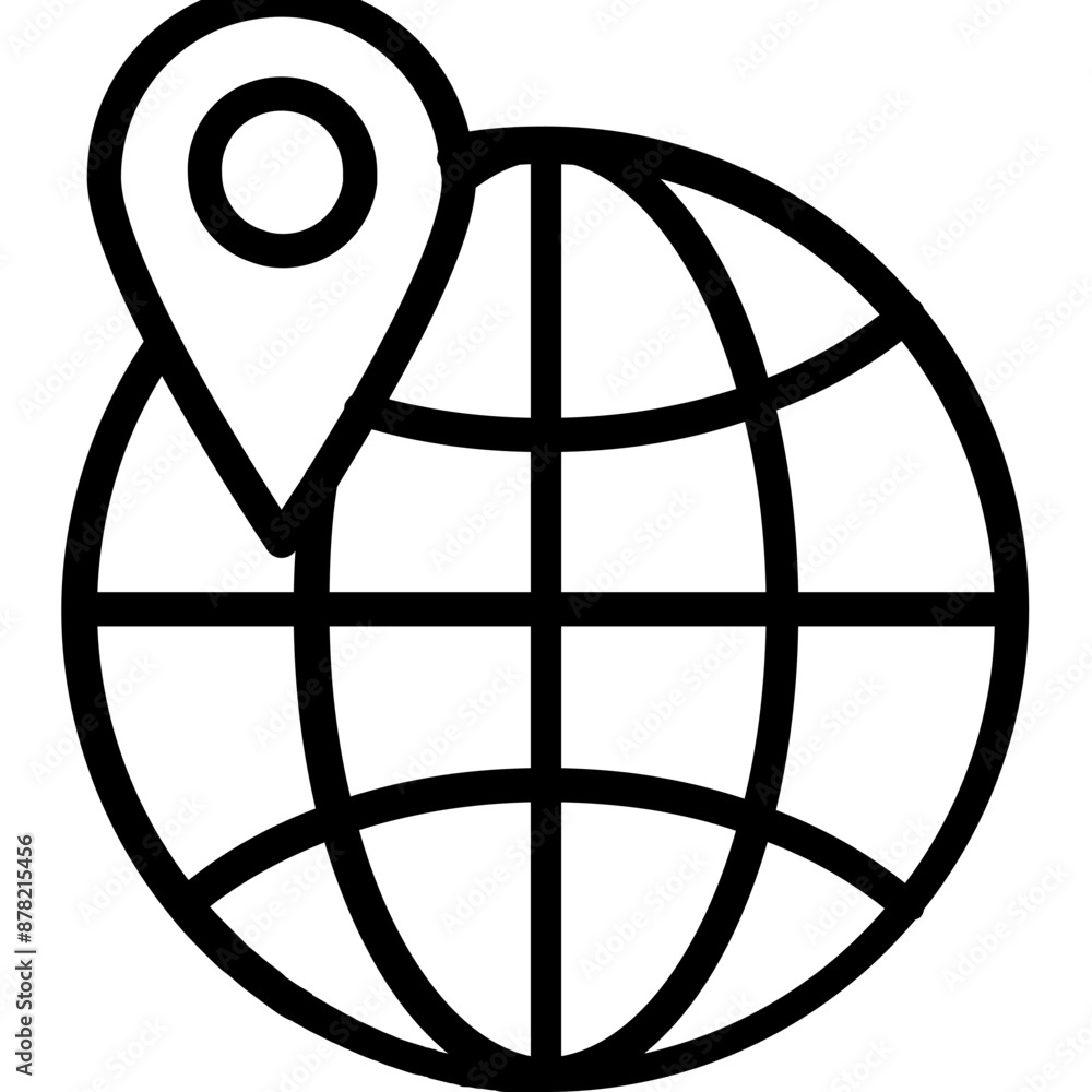 Global vector icon in outline style Global vector icon in outline style