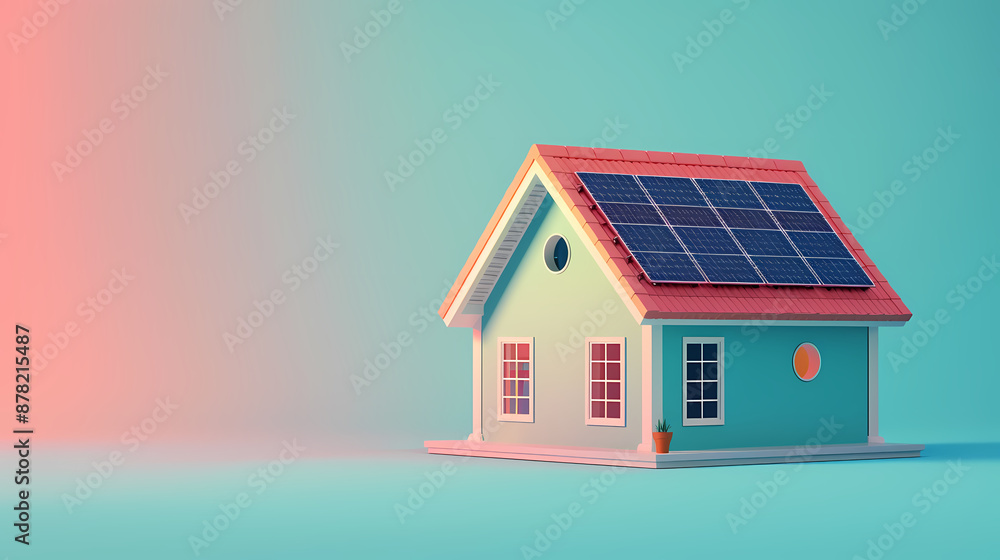 Model of a house with solar panels Model of a house with solar panels