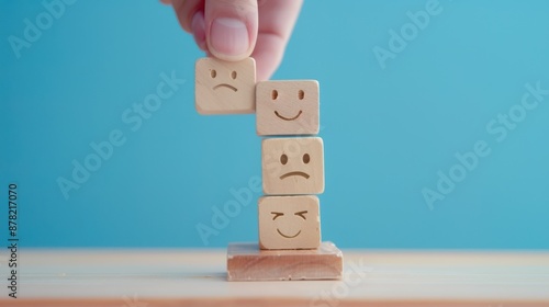 The wooden emotion blocks photo