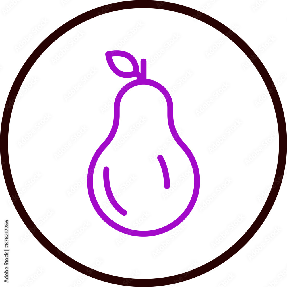 Pear Vector Line Purple Circle balck Pear Vector Line Purple Circle balck