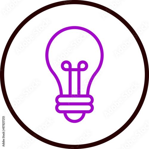  Bulb Vector Line Purple Circle balck