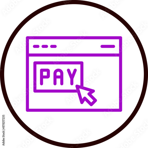  Online Pay Vector Line Purple Circle balck