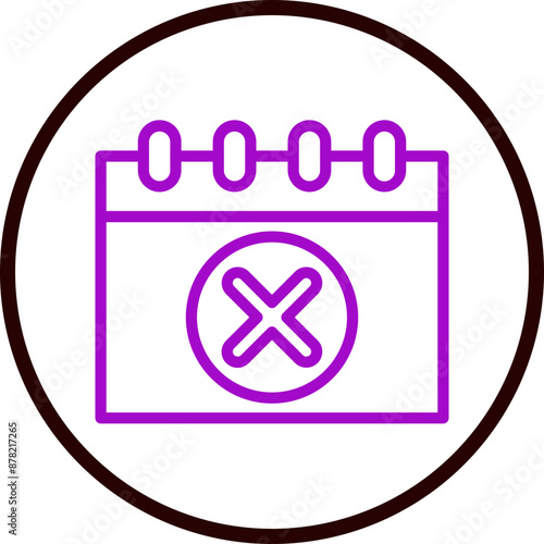  Cancel Event Vector Line Purple Circle balck