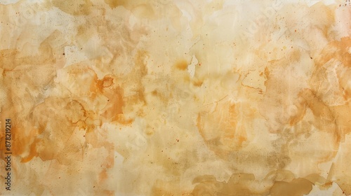 Watercolor texture with an abstract blend of brown, beige, and orange hues, resembling an aged paper or a stained fabric