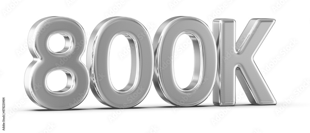 800k Followers Silver Number 3D Render 800k Followers Silver Number 3D Render