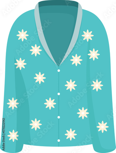 Turquoise blouse featuring a delicate floral print, offering a stylish and feminine touch to any wardrobe