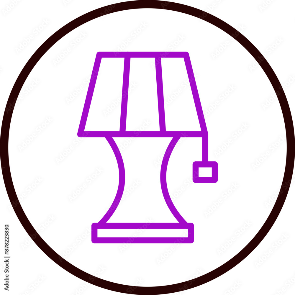 Lamp Vector Line Purple Circle black