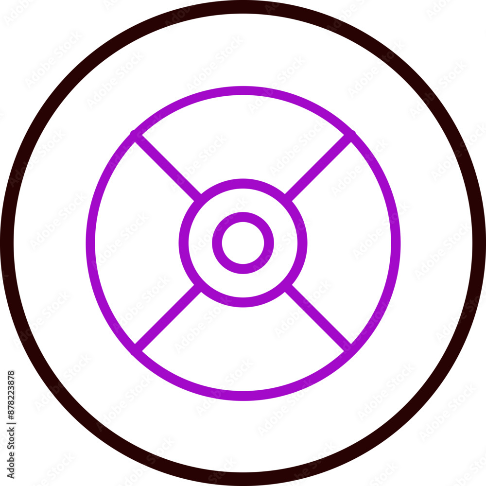 Compact disk Vector Line Purple Circle black Compact disk Vector Line Purple Circle black
