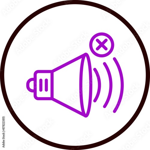 Mute Vector Line Purple Circle black