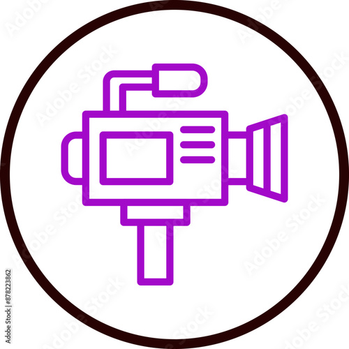 Video camera Vector Line Purple Circle black