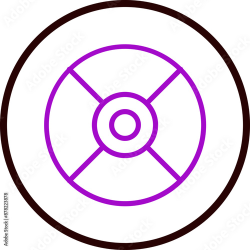 Compact disk Vector Line Purple Circle black