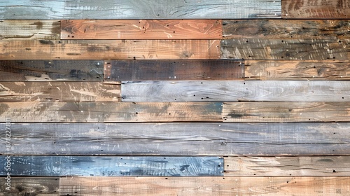 A rustic wooden wall made of reclaimed wood planks.