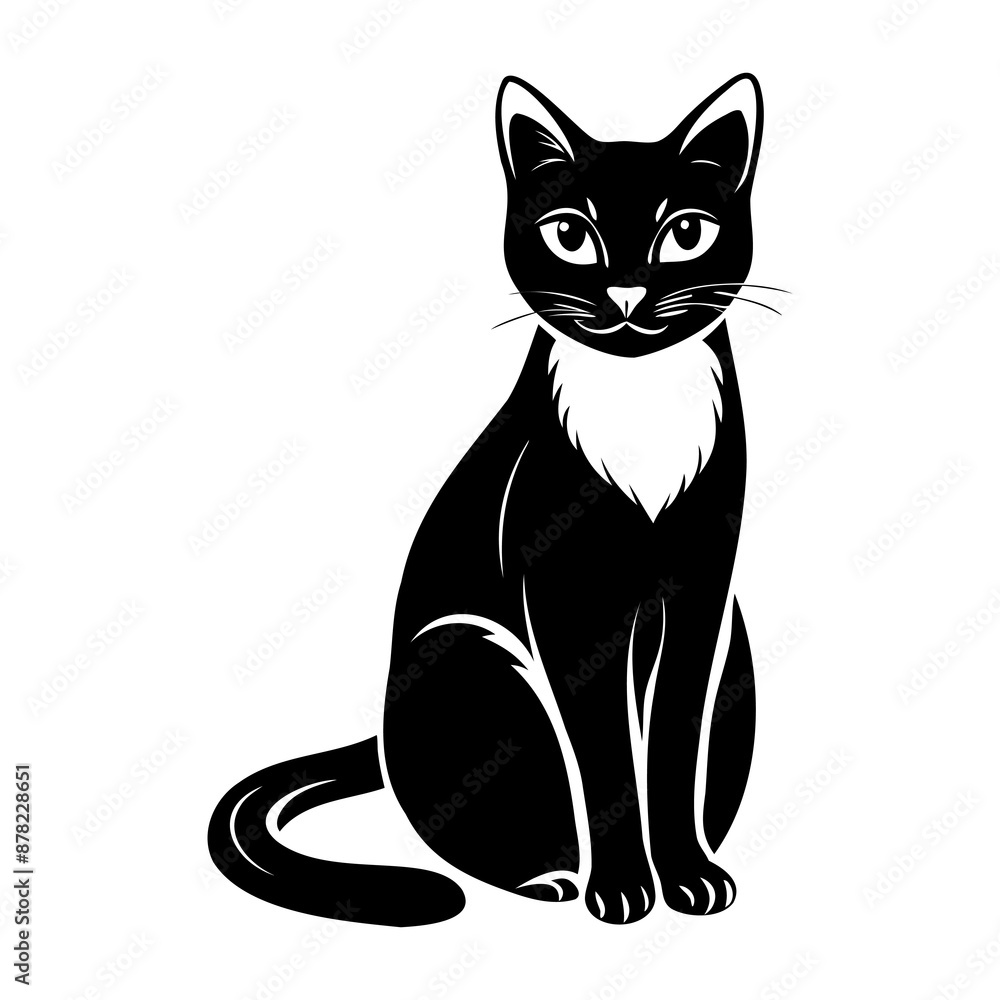 Cat Silhouette in Various Poses Cat Silhouette in Various Poses